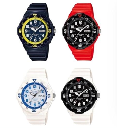 Casio Mens Day Date Rubber Strap Watch - MRW-200HC Available Multiple Colour