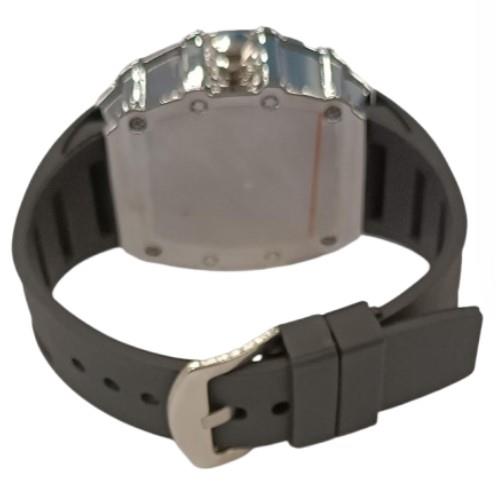 New Rubber Gents Solid Fashion Quartz Movement Screw Decoration Skeleton Dial Rubber Strap Watch Available Multiple Colour
