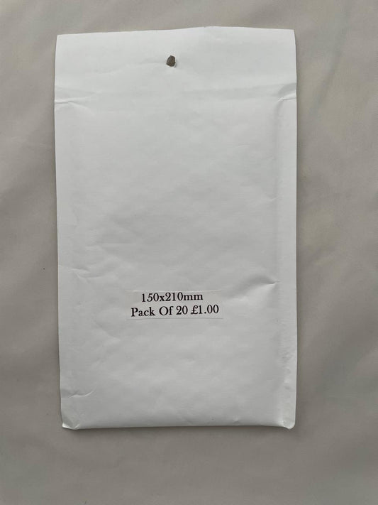 Quality Padded Bubble Envelope in White 150x210mm (QTY 20)