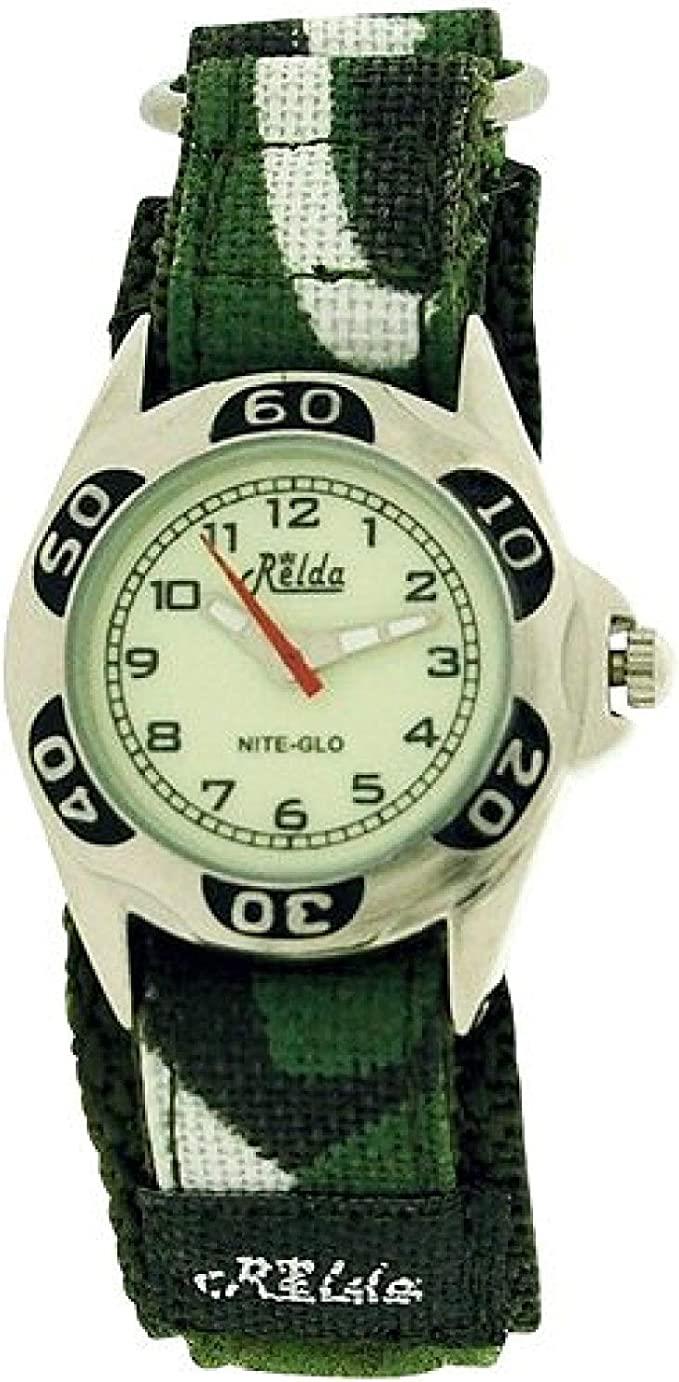 Relda Childrens Boy Nite-Glo Luminous Dial Camouflage Army Easy Fasten Watch Available Multiple Colour