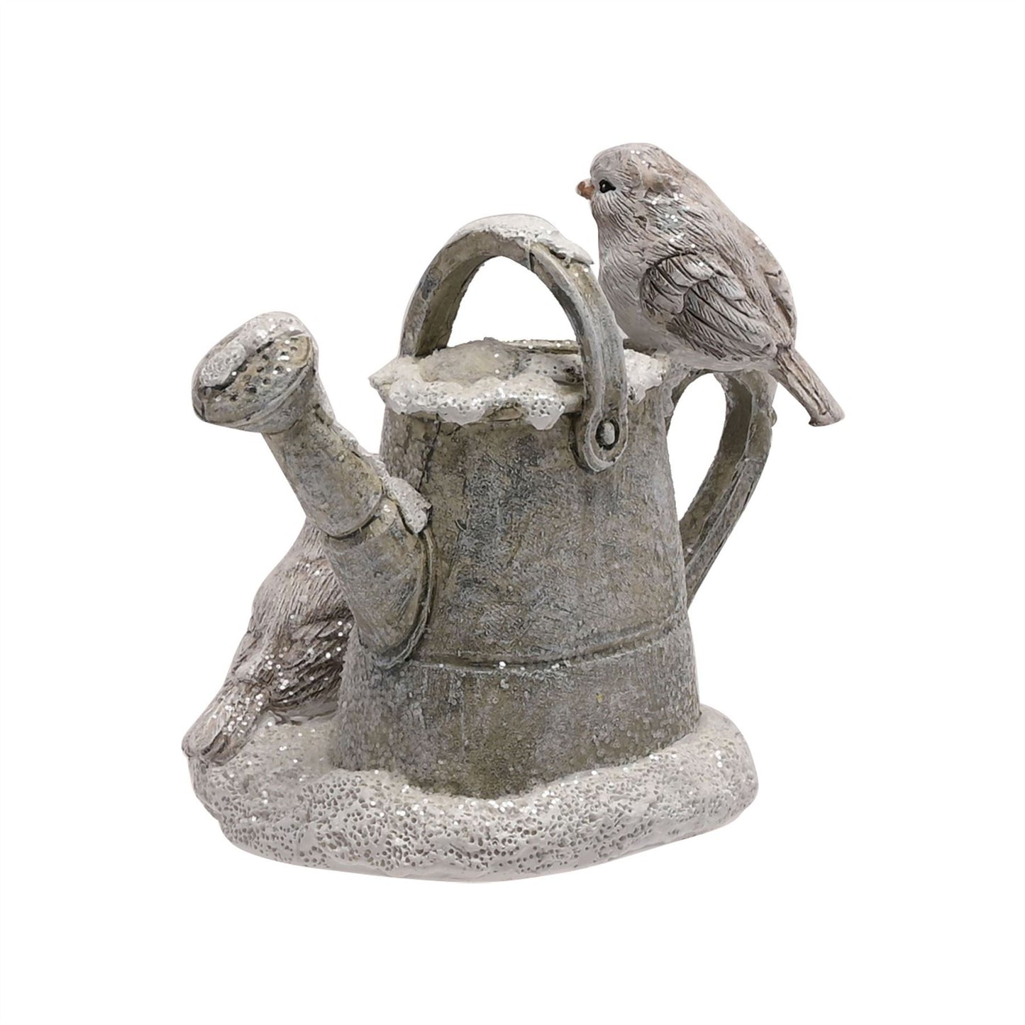 2 Robins Figurine on a Watering Can