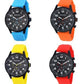Henley Mens Sports Coloured Highlights Rubber Silicone Watch H02224 Available Multiple Colour