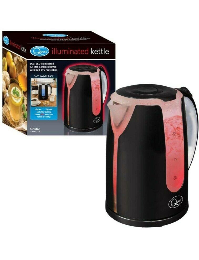 Quest Dual LED Illuminated Kettle - 1.7Ltr Black