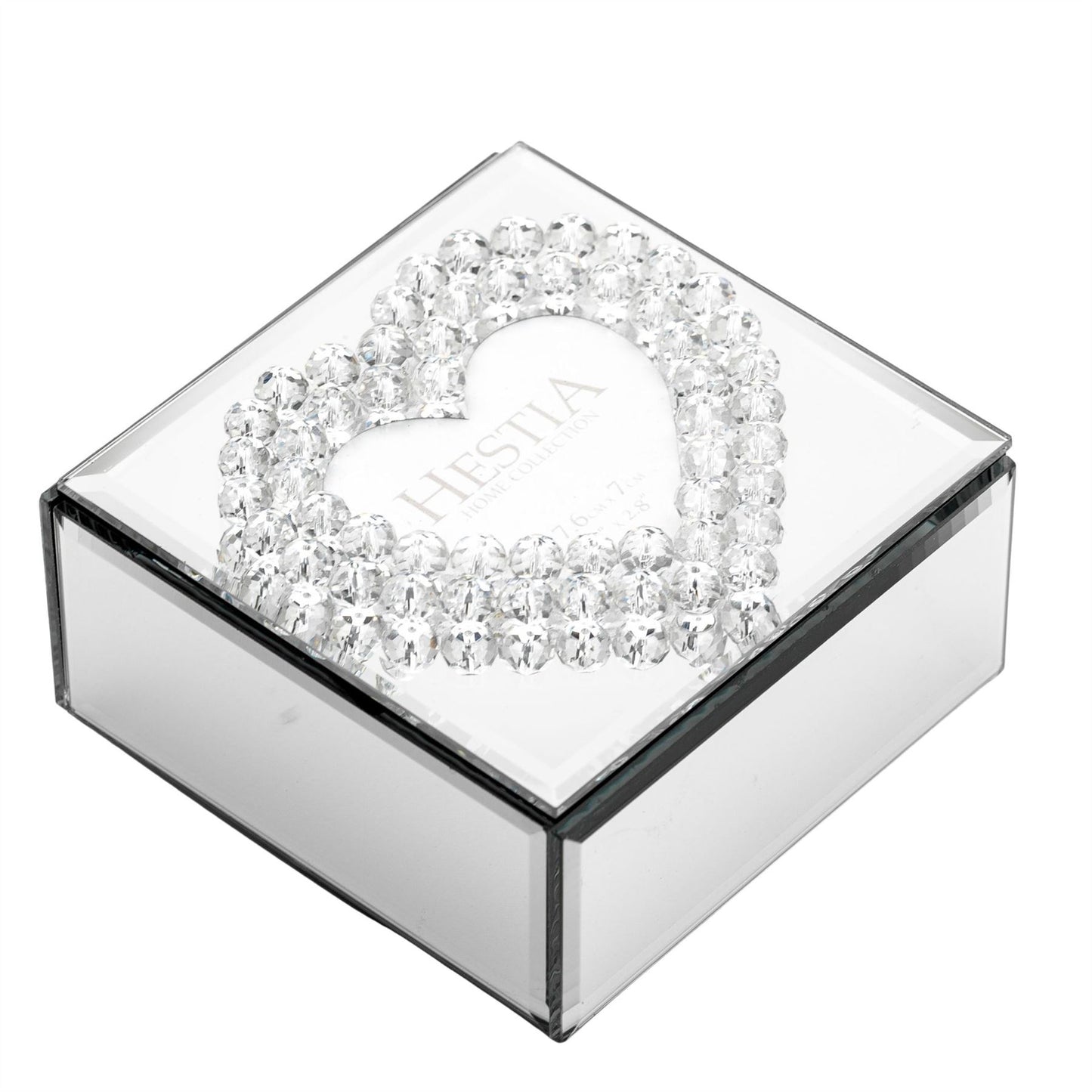 Hestia Mirror Glass Heart Shaped Jewellery Box