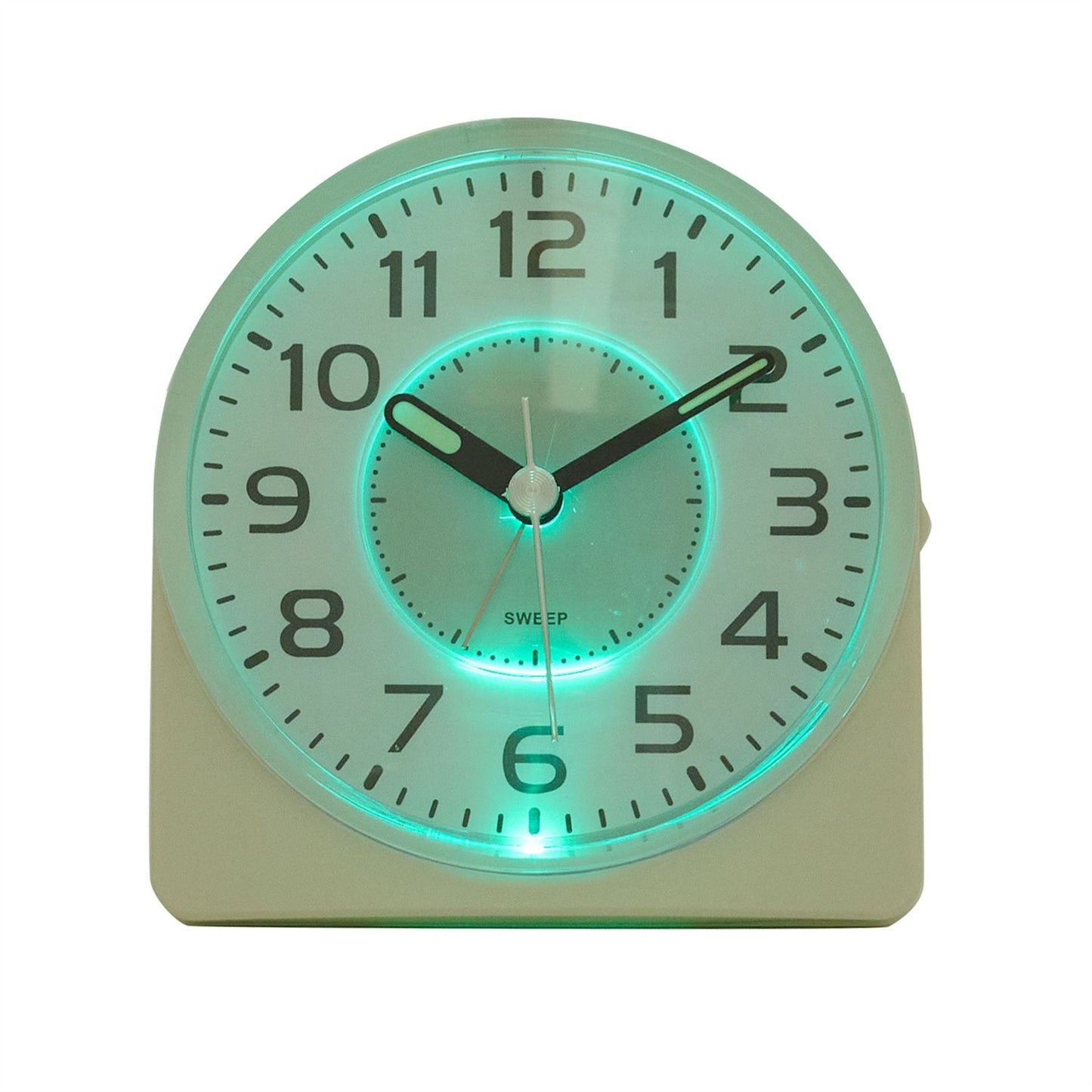Wm.Widdop Silent Sweep Round Face Blinking Light Alarm Clock 9507 Available Multiple Colour