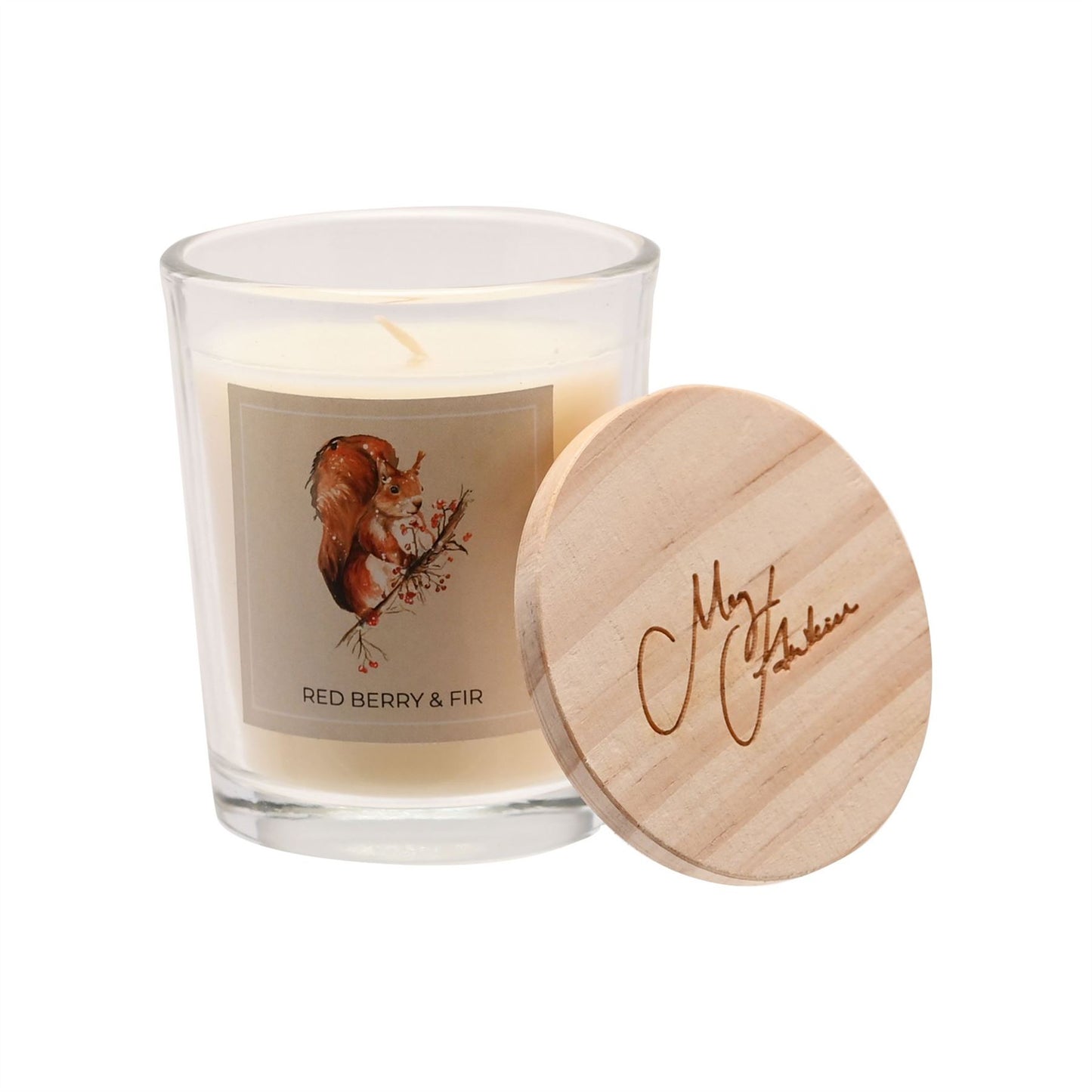 Meg Hawkins Squirrel Mini Candle & Diffuser Gift Set - Fir & Red Berry