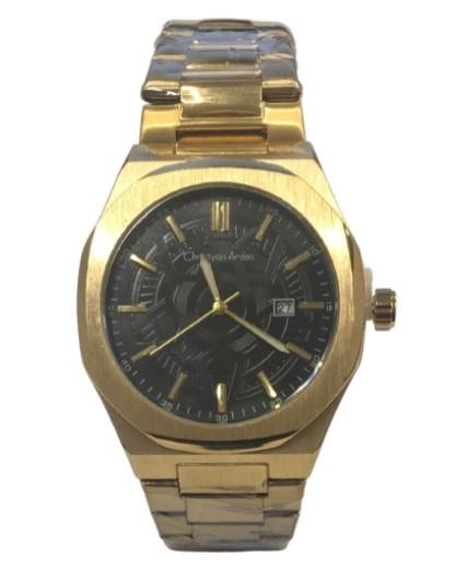 Christyan Arden Mens Fashion Octagon Dated Dial Analogue Metal Bracelet Strap Watch Available Multiple Color