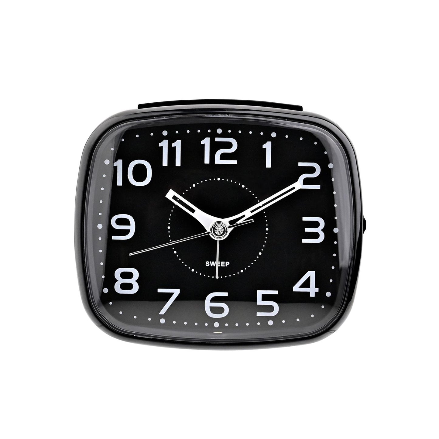 HOMETIME ALARM CLOCK SQUARE WITH ILLUMINATED BUTTON BLACK CASE