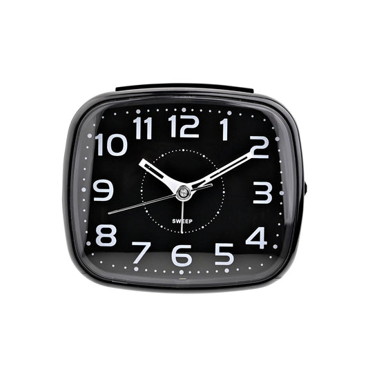 HOMETIME ALARM CLOCK SQUARE WITH ILLUMINATED BUTTON BLACK CASE