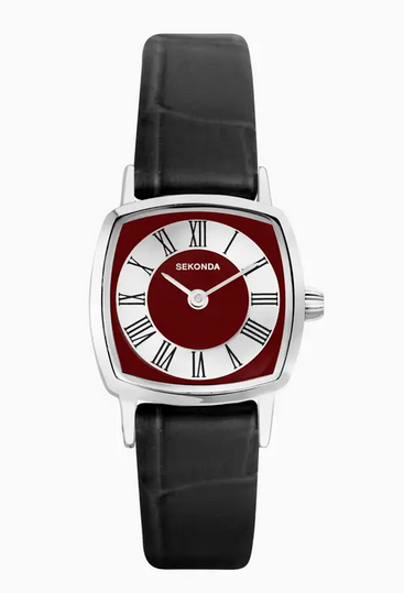 Sekonda Ladies 1970s Gold Case & Brown Leather Strap with Blue Dial Watch