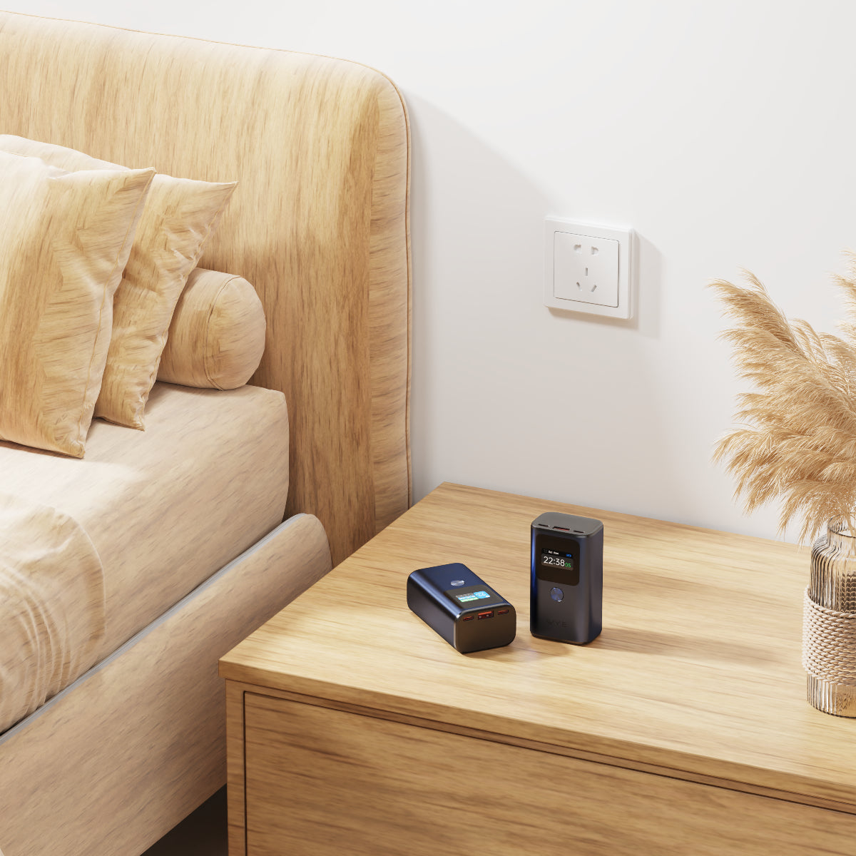 WYEFLUX High Speed Charging Mini Power Bank With LED Display 10K mAh - Dark Grey