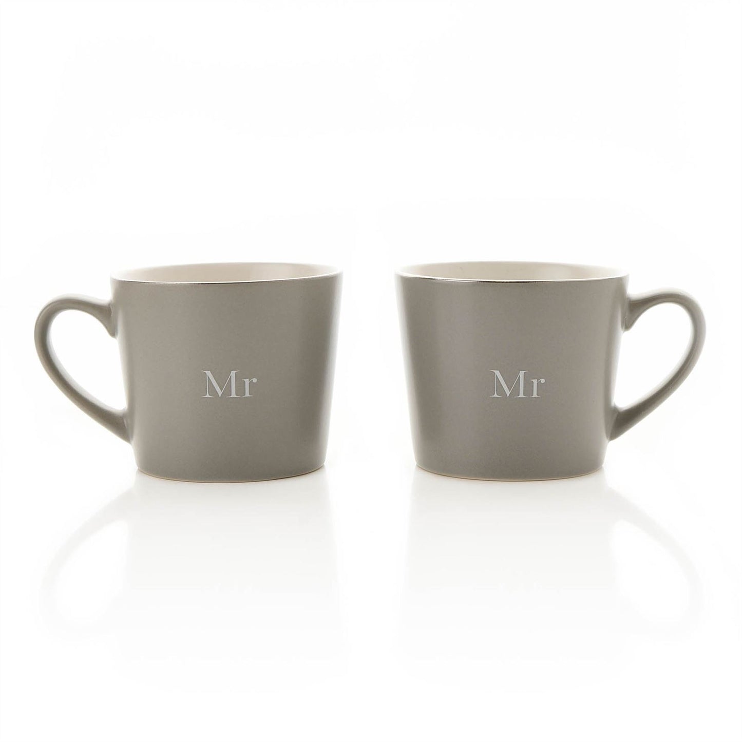 Amore Set of 2 Grey Mugs - Mr & Mr