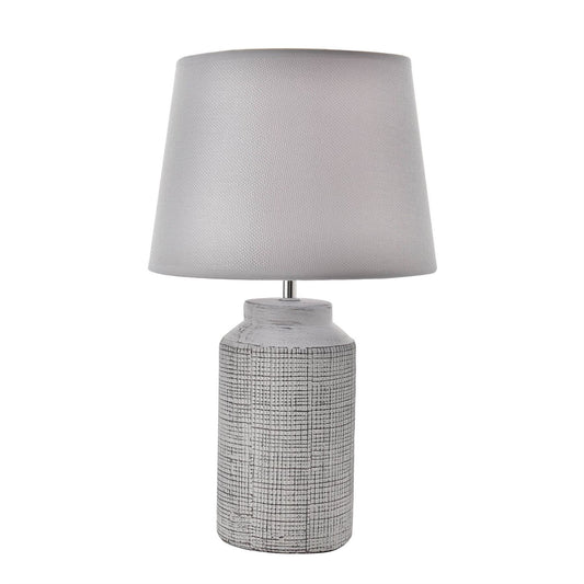 Hestia Textured White Table Lamp 41cm Tall