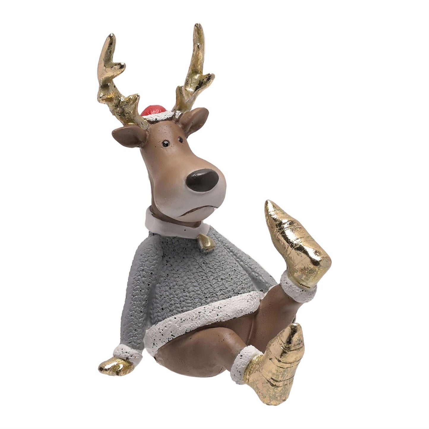 Sitting Reindeer Christmas Figurine