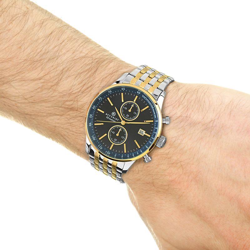 Accurist Mens Dated Chronograph Blue Dial Two Tone Bracelet watch 7279