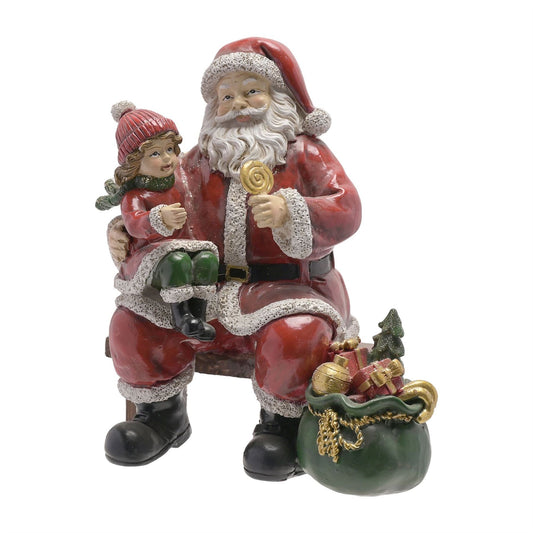 Santa and Child Figurine