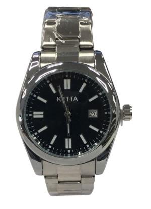 Ketta Mens Basic Dated Dial Silver Metal Bracelet Strap Watch Available Multiple Colours