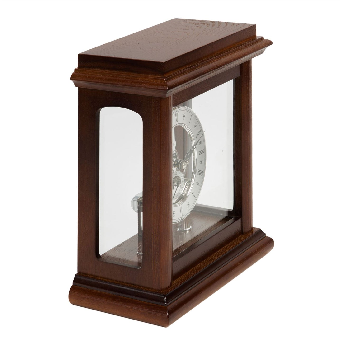 Wm.Widdop Skeleton Movement Wooden Mantel Clock 26cm