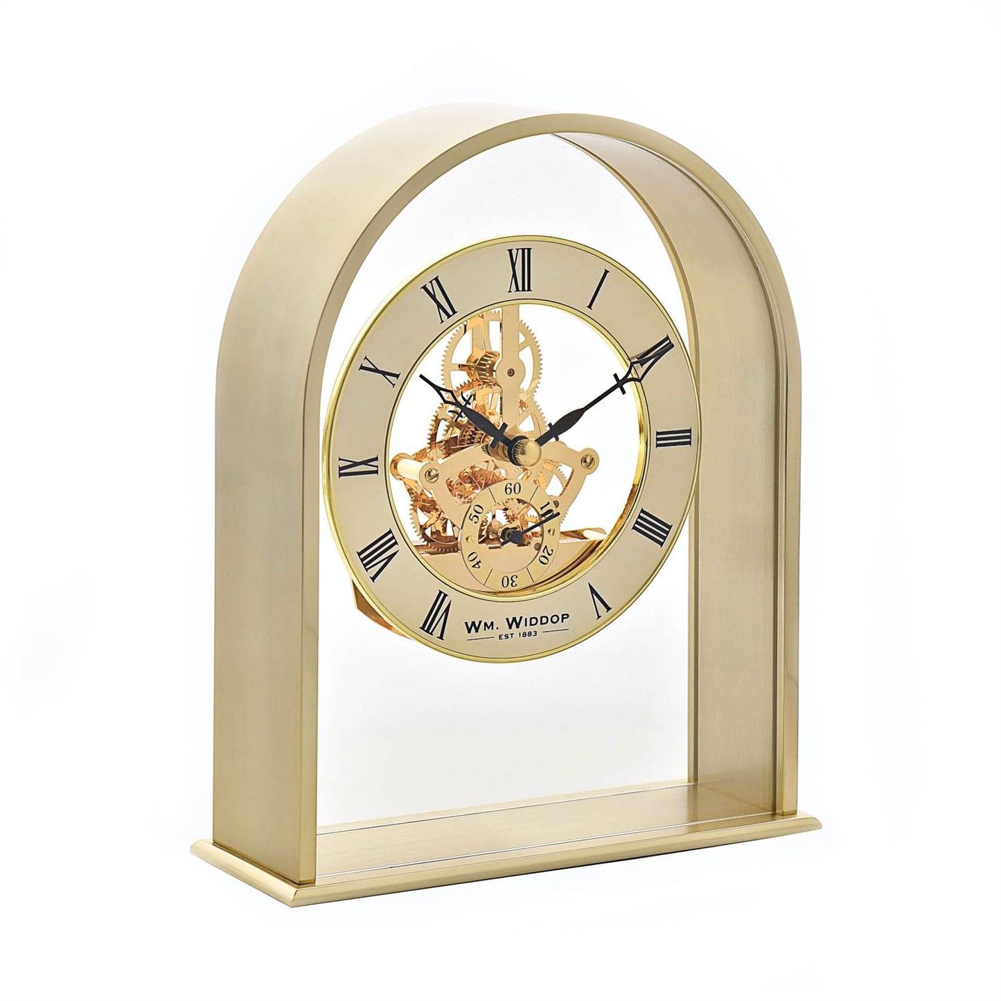 Wm.Widdop Arch Mantel Clock Skeleton Dial Roman W2028 Available Multiple Colour