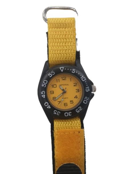 Imperial Kid's Yellow Mid Dial with Velcro Strap Easy Fasten Watch IMP429Y CLEARANCE NEEDS RE-BATTERY