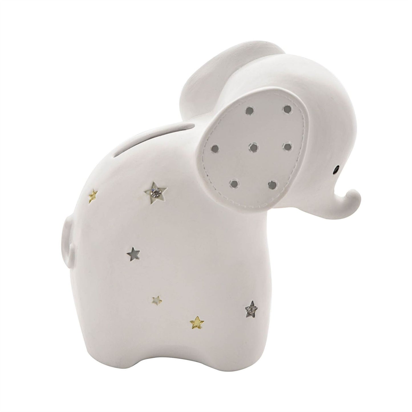 Bambino White Resin Money Box - Elephant