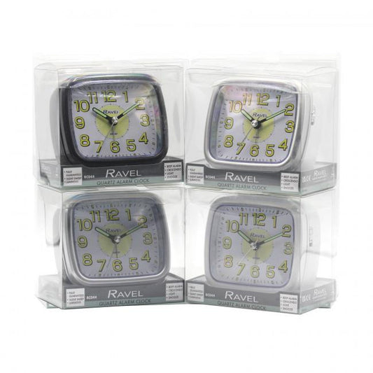 Ravel Mid sized Bedside Quartz Alarm Clock RC044 Available Multiple Colour