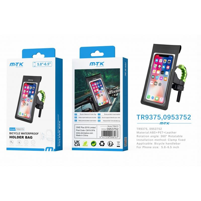 MTK TR9375 Waterproof Pouch for Bicycle, up to 6.5", Black