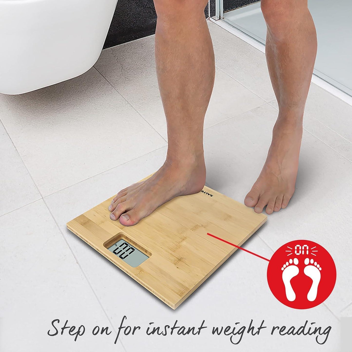 Salter Bamboo Electronic Bathroom Scale