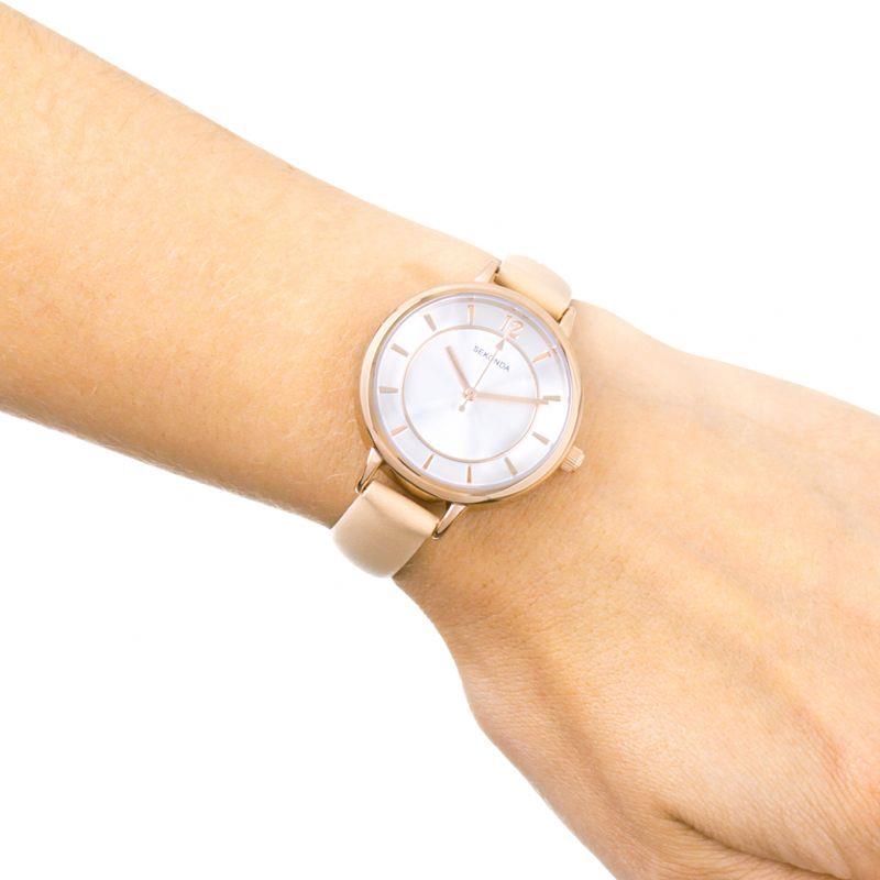 Sekonda Ladies Summertime Editions Silver Dial Nude Leather strap Watch - 2137