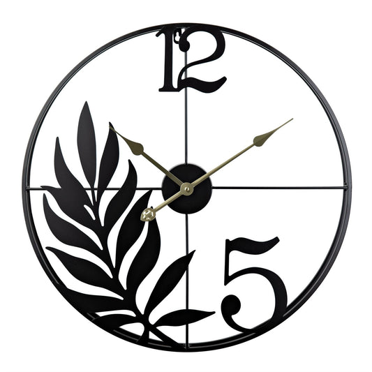 Hometime Cut Out Leaf Design Wall Clock 60cm