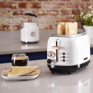 Tower Bottega 2 Slice Toaster Rose Gold Stainless Steel 810w T20016W