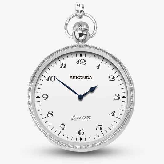 Sekonda Classic Silver & Brass Chain Pocket Watch 1792