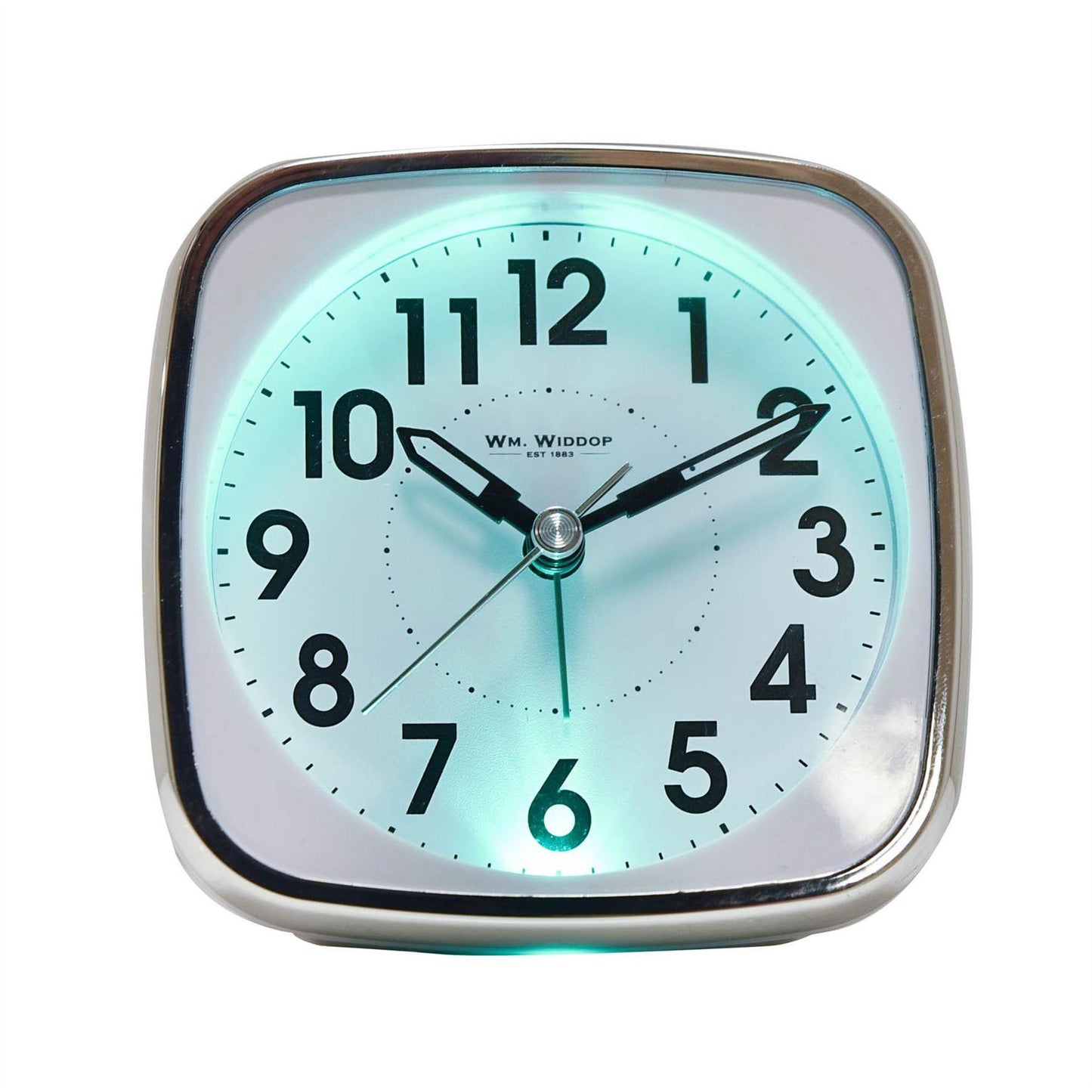 WM Widdop® Square Alarm Clock - Sweep/Light/Snooze 9767 Available Multiple Colour