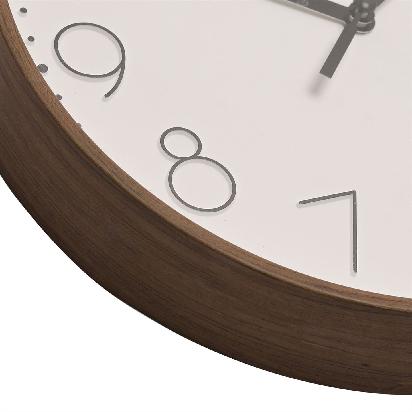 Wm Widdop Round Wall Clock Wood Effect 23cms W9828-29 Available Multiple Colour