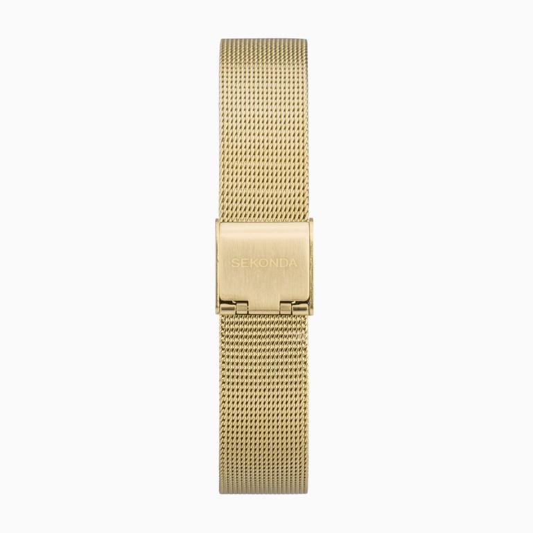 Sekonda Ladies White Dial and Gold Plated Stainless Steel Mesh Bracelet Watch 40136