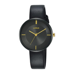 Lorus Ladies Fashion Analogue Quartz Black Dial with Leather Strap Watch - RG259QX9