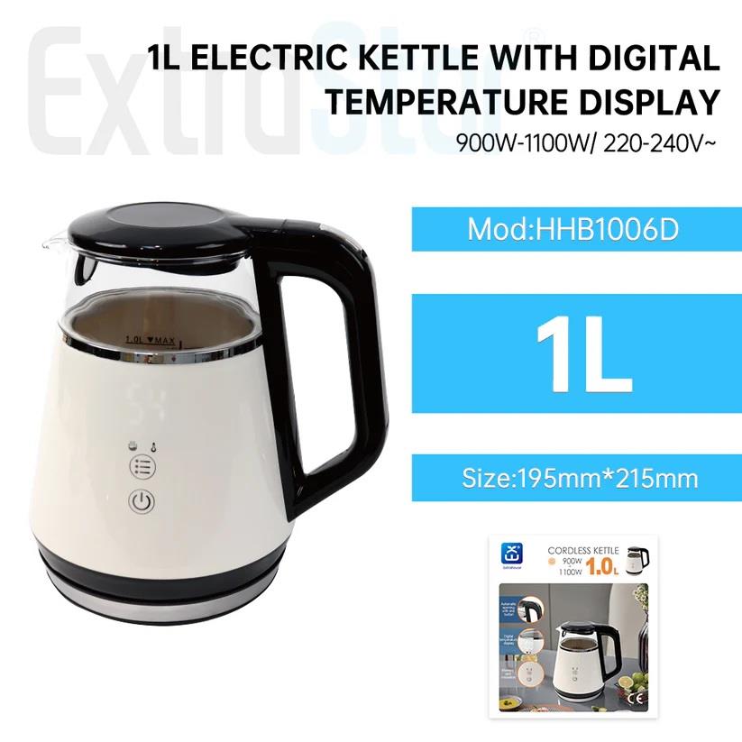 Extrastar 1L Cordless Electric Kettle with Digital Temperature Display