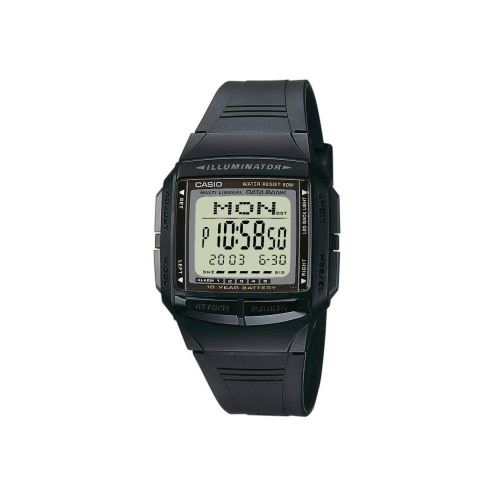 Casio Mens Illuminator Multi-lingual Databank Dual Time Digital DB-36-1AVDF