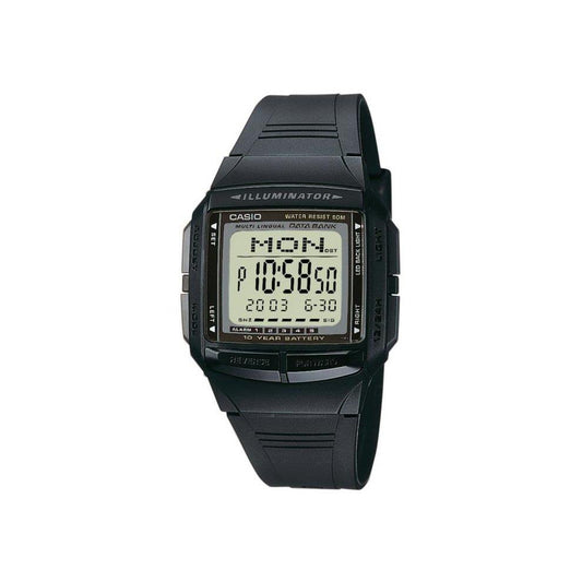 Casio Mens Illuminator Multi-lingual Databank Dual Time Digital DB-36-1AVDF