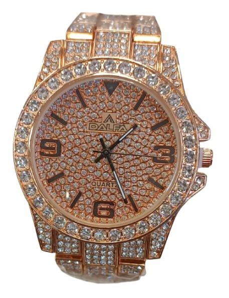 Dalfa Ladies Bling Rosegold Plated Bracelet Watch