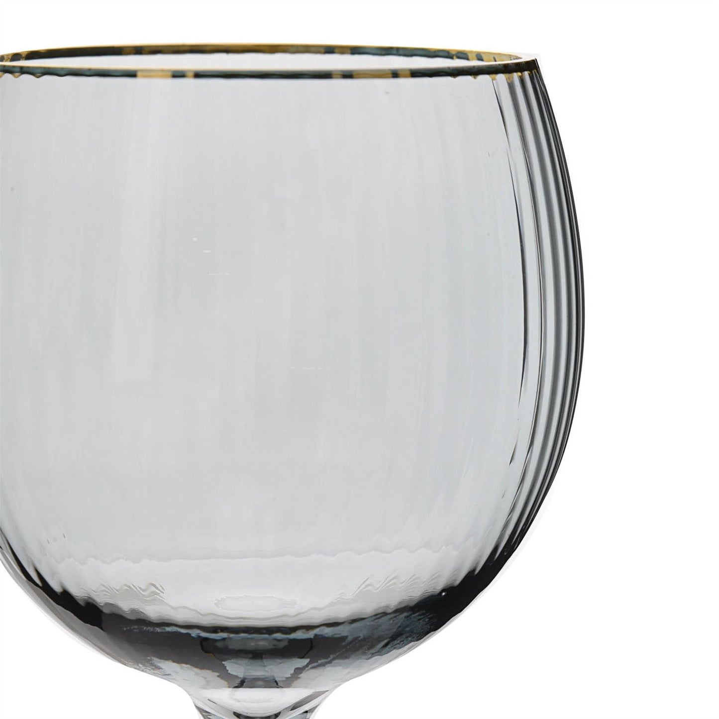 Hestia Set of 2 Grey Gin Glasses with Gold Rim