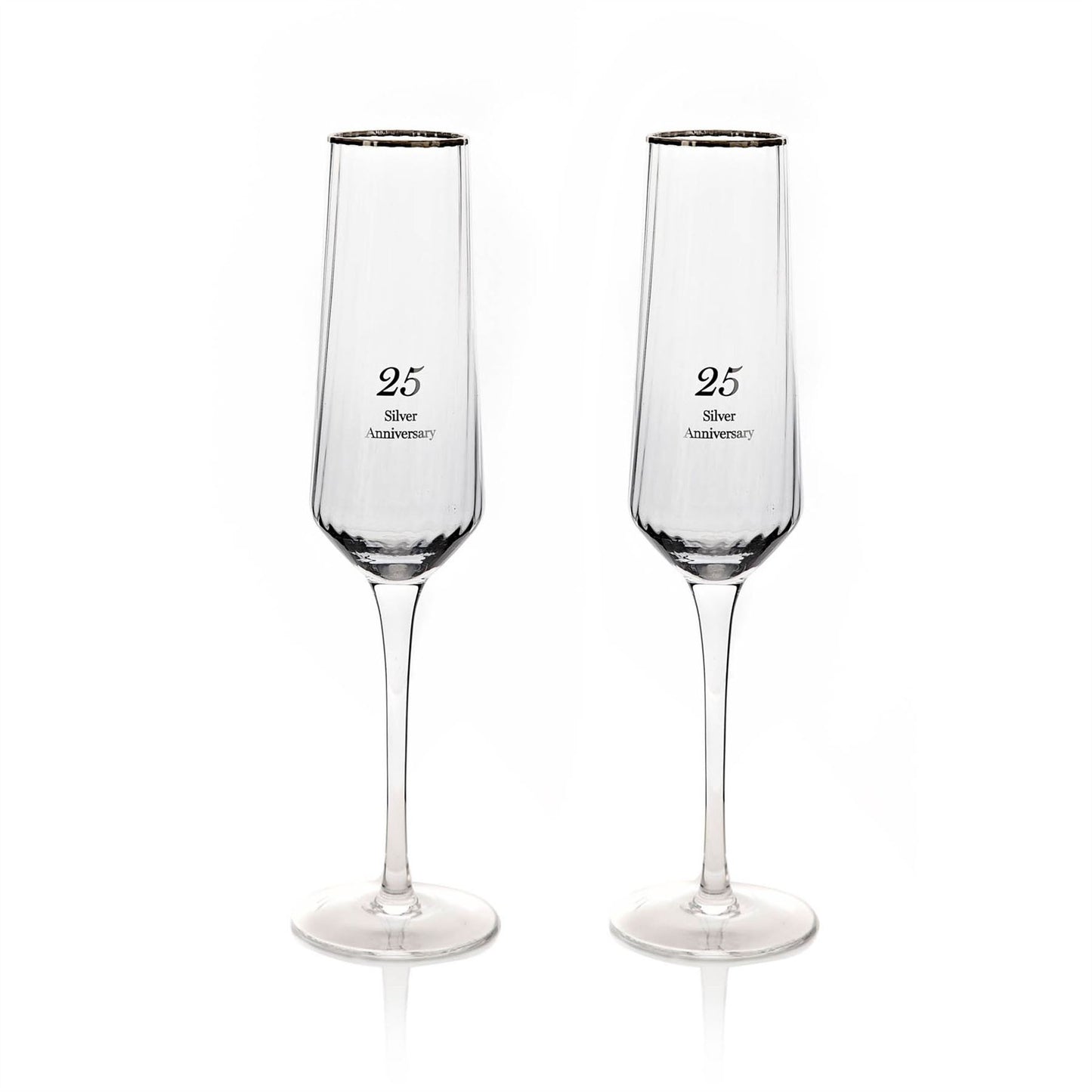 Amore Set of 2 Flute Glasses - 25th Anniversary (MINIMUM ORDER QUANTITY 2)