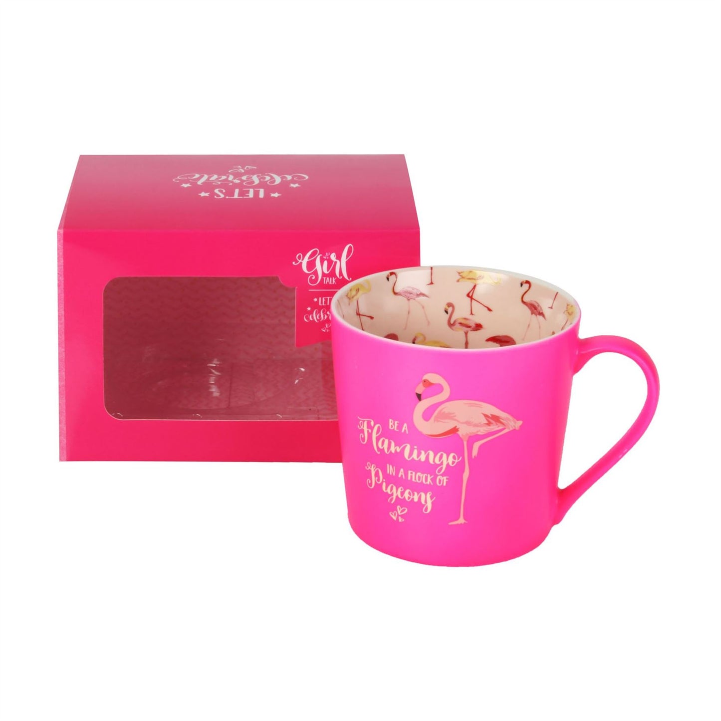 Girl Talk Mug - Be A Flamingo In A Flock Of Pigeons