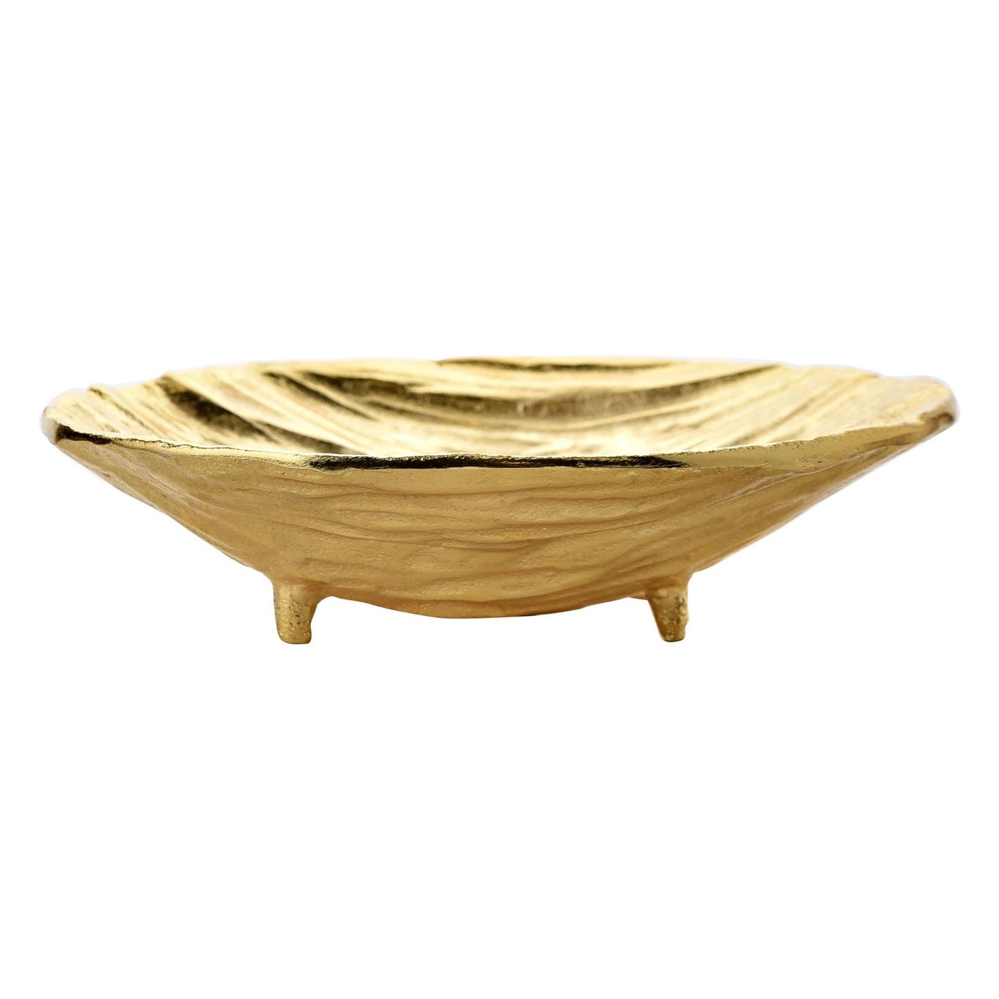 Hestia Gold Metal Round Textured Display Bowl 23cm