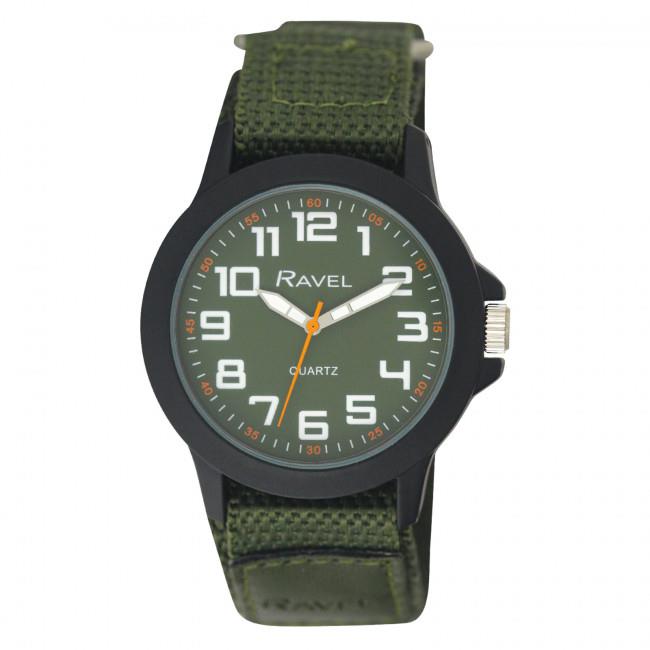 Ravel Men Sports Case Arabic Dial Velcro Nylon Strap Watch R1601.65