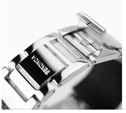 Sekonda Seksy Ladies Bling Rectangular Purple Dial & Purple stone Stainless Steel Bracelet Strap Watch