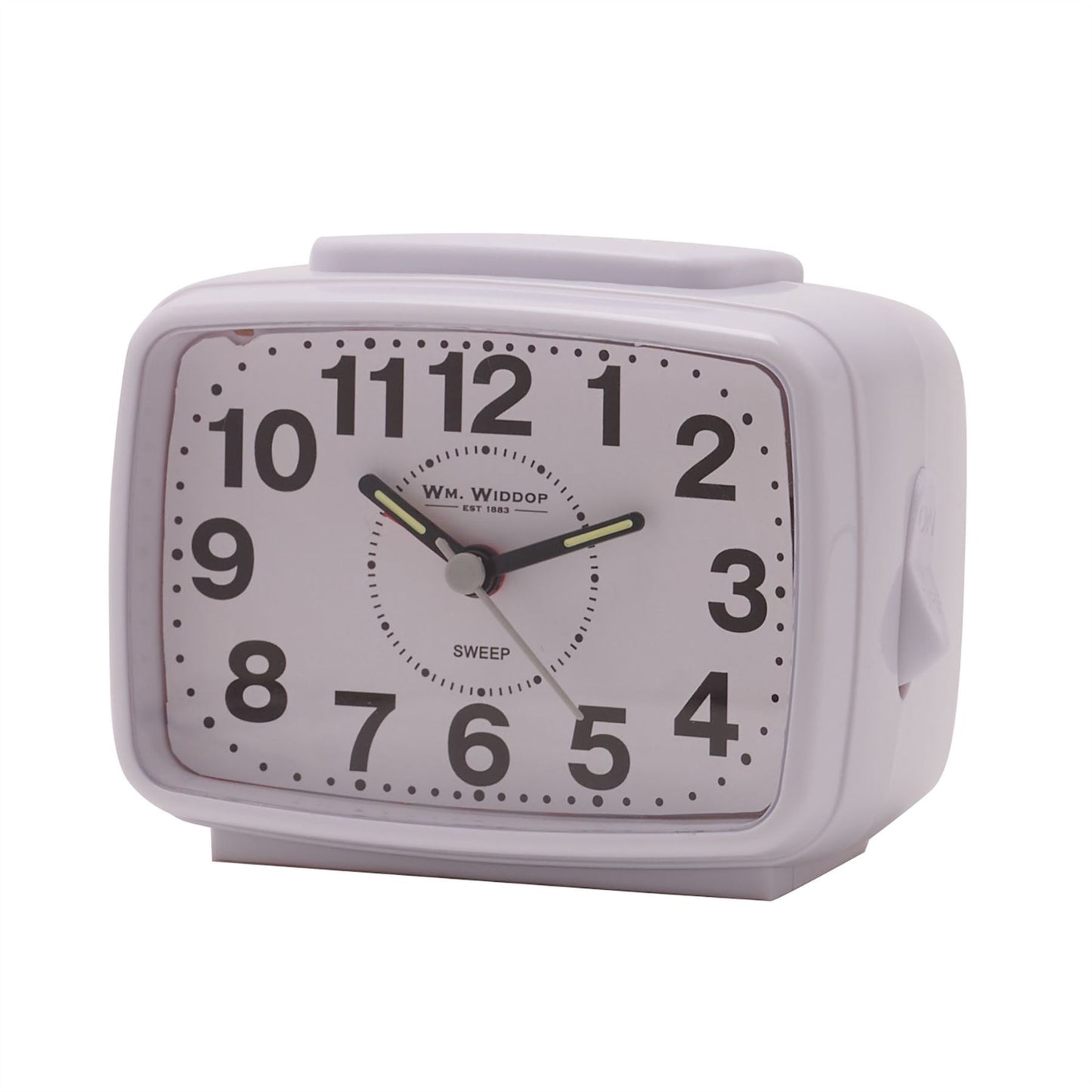 Wm.Widdop Oblong Alarm Clock Sweep Movement & Snooze 9510 Available Multiple Colour