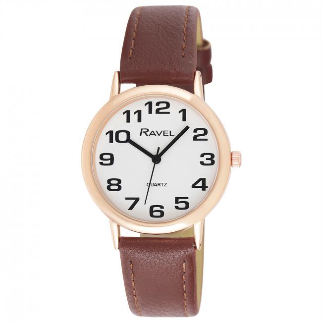 Ravel Mens Basic Leather Strap Watch R0105G Available Multiple Colour