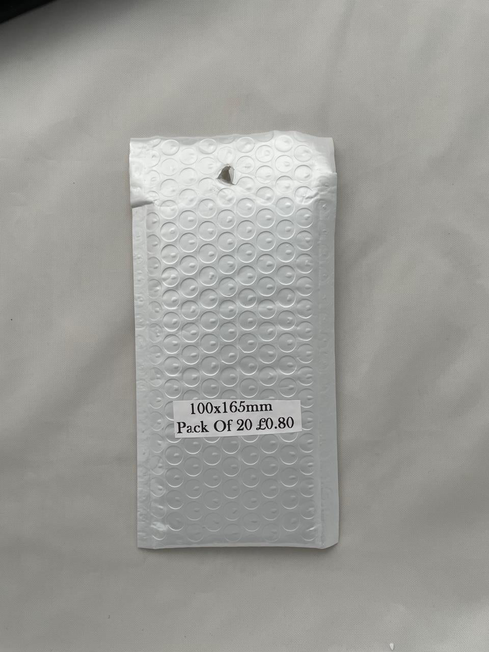 Quality Padded Bubble Envelope in White 100x165mm (QTY 20)