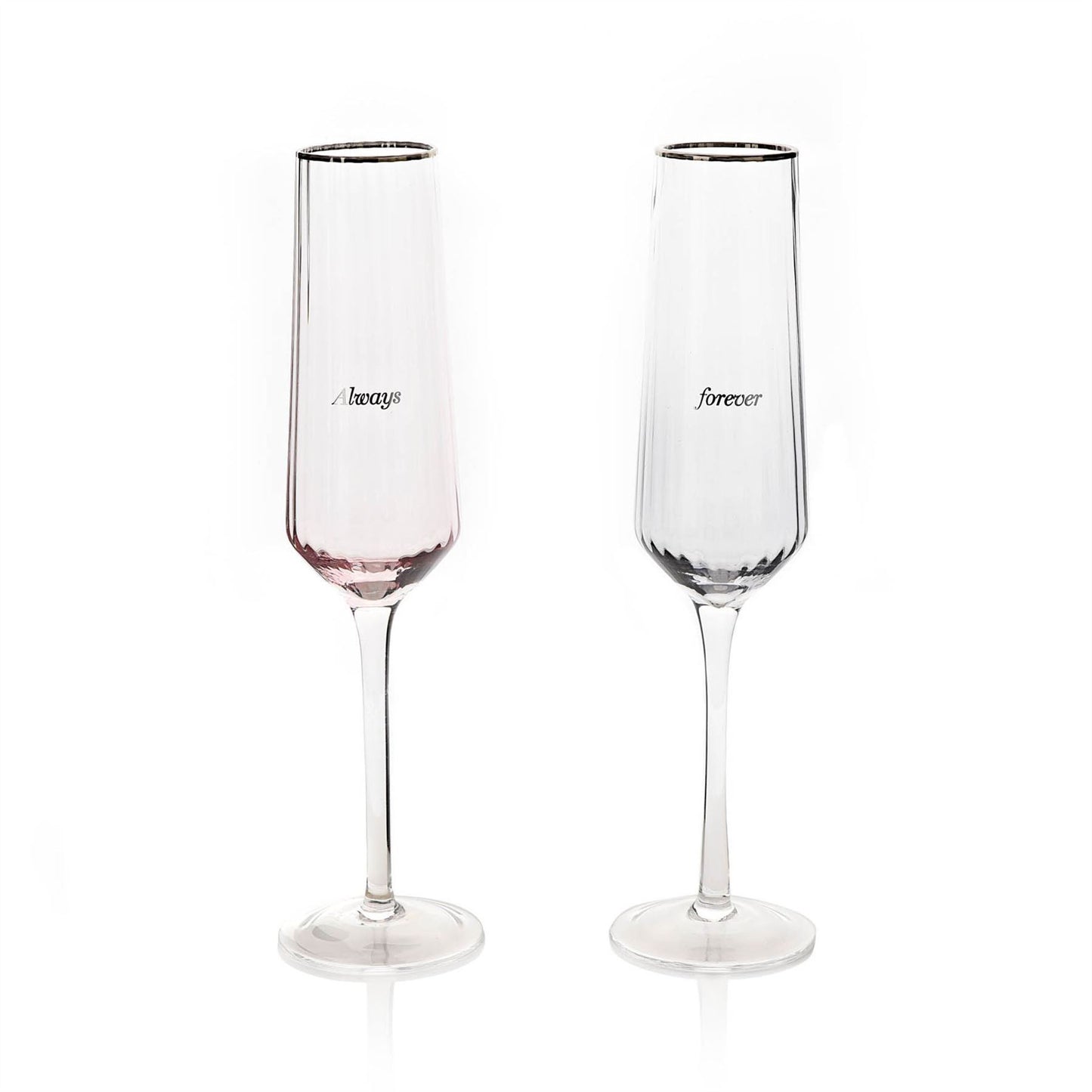 Amore Set of 2 Flute Glasses - Always & Forever